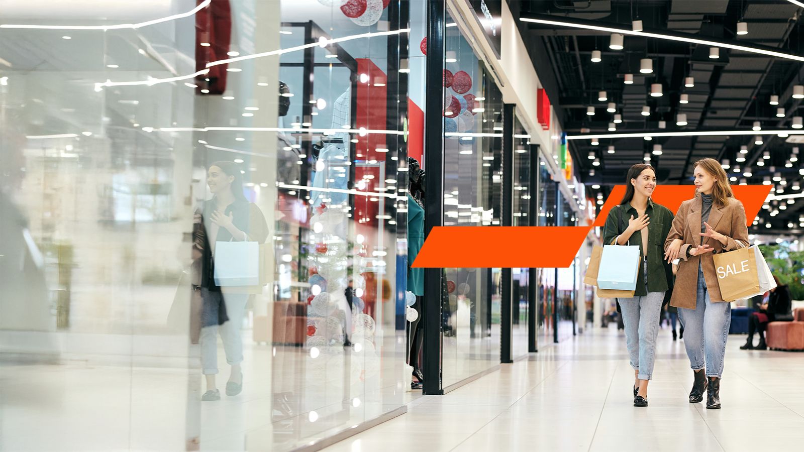 Two people retail shopping